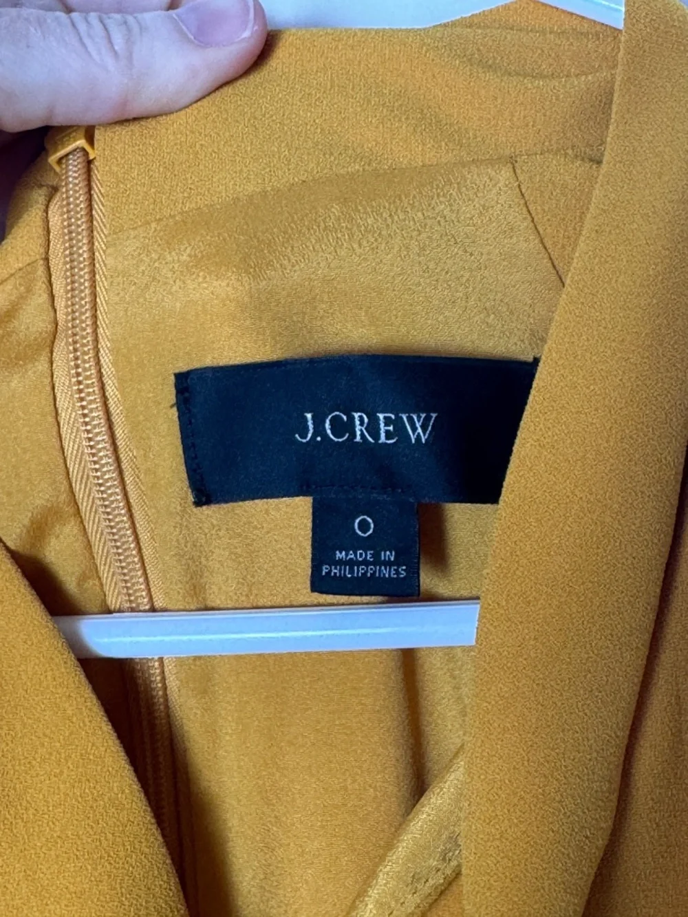 J. Crew golden mustard yellow sheath dress with tie-neck & cap sleeves. Size 0.
